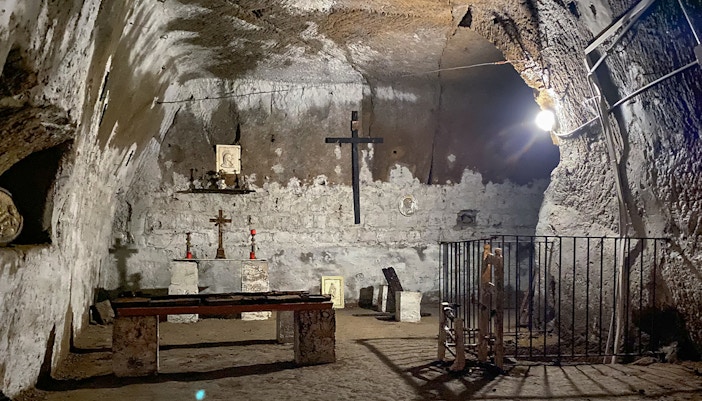 Naples Underground with ruins from history.