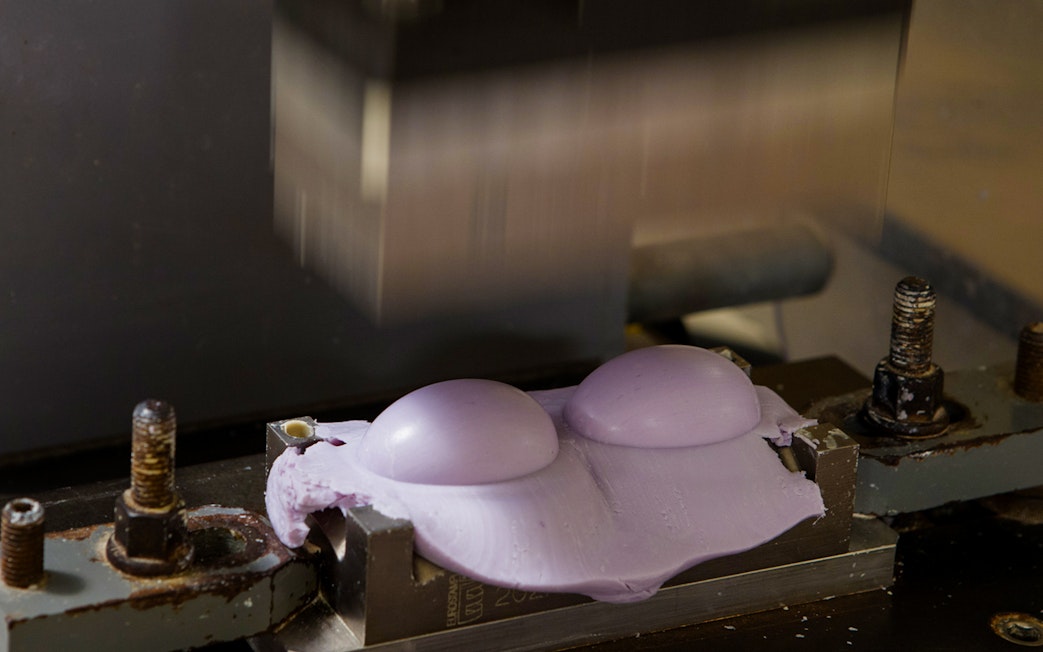 Perfume mold shaping lavender wax at Mini Perfume Workshop in Eze-Village.