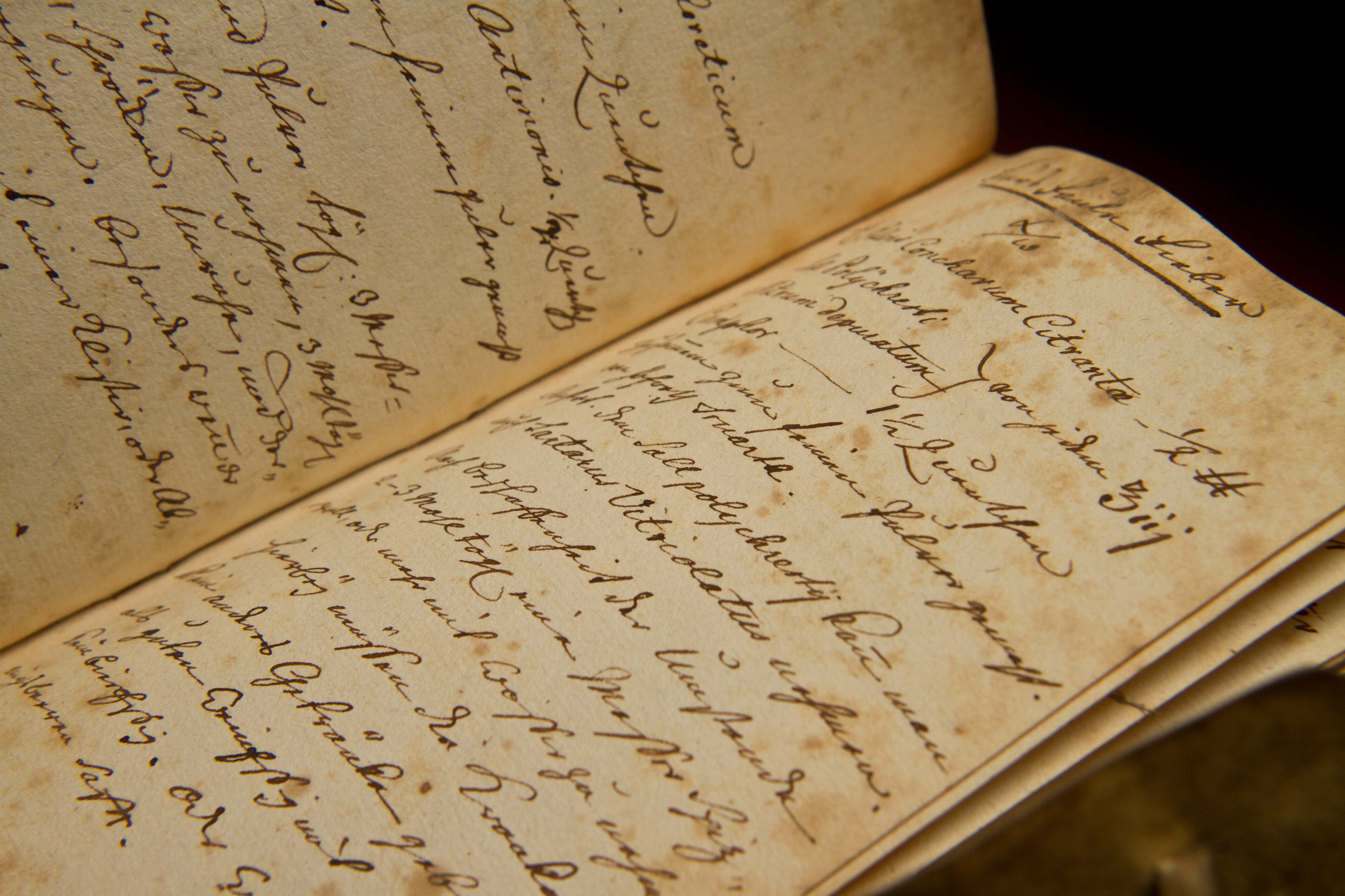 Historic handwritten manuscripts with cursive script on aged paper.