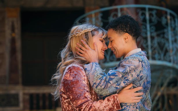 Stage actors embrace during A Midsummer Night’s Dream performance, Westend.