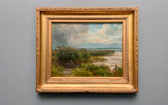 The Palmer River painting by Edward Mitchell Bannister at Hamburger Kunsthalle Museum.