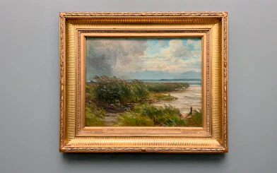 The Palmer River painting by Edward Mitchell Bannister at Hamburger Kunsthalle Museum.