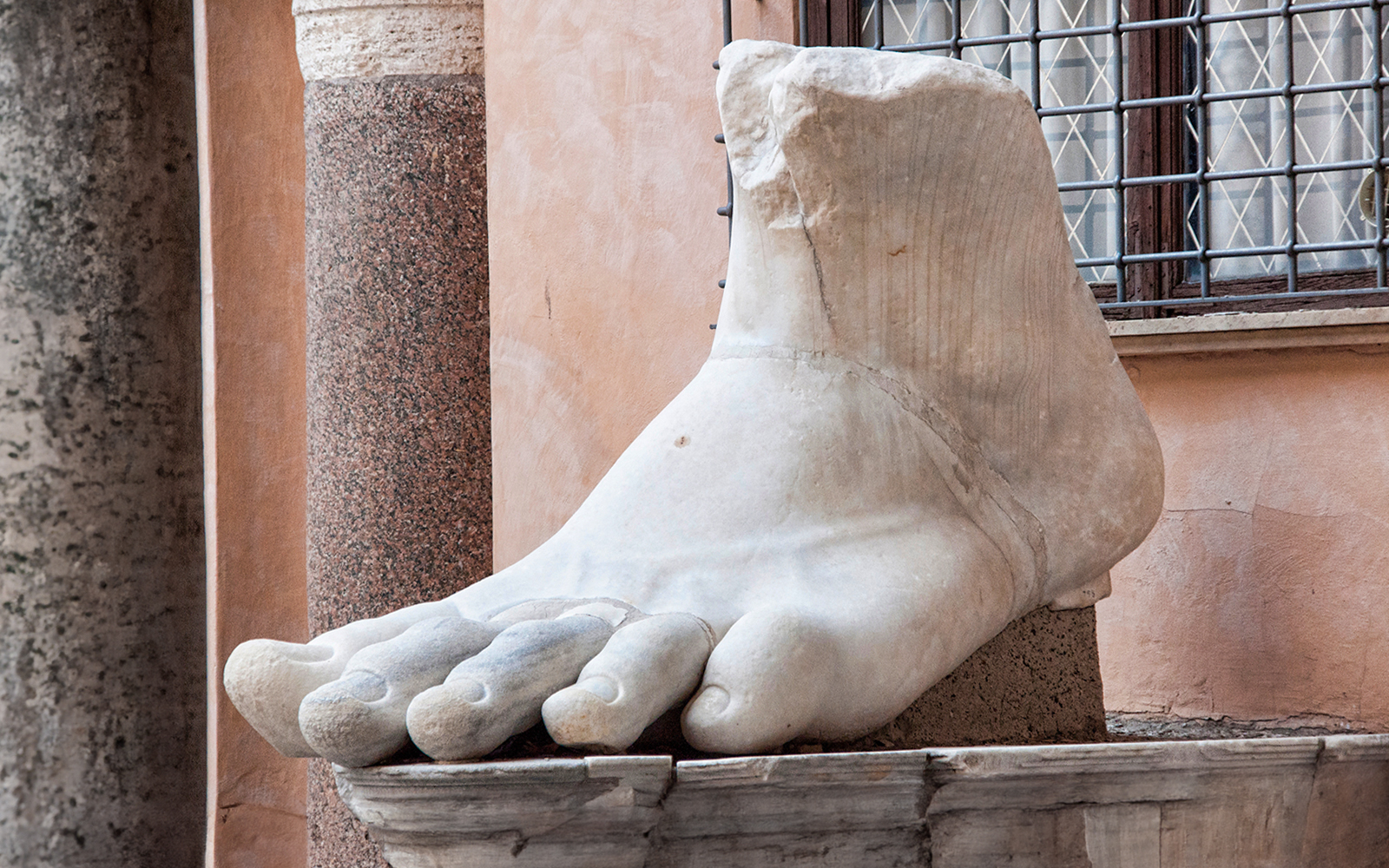 Marble foot sculpture at Musei Capitolini, Rome.