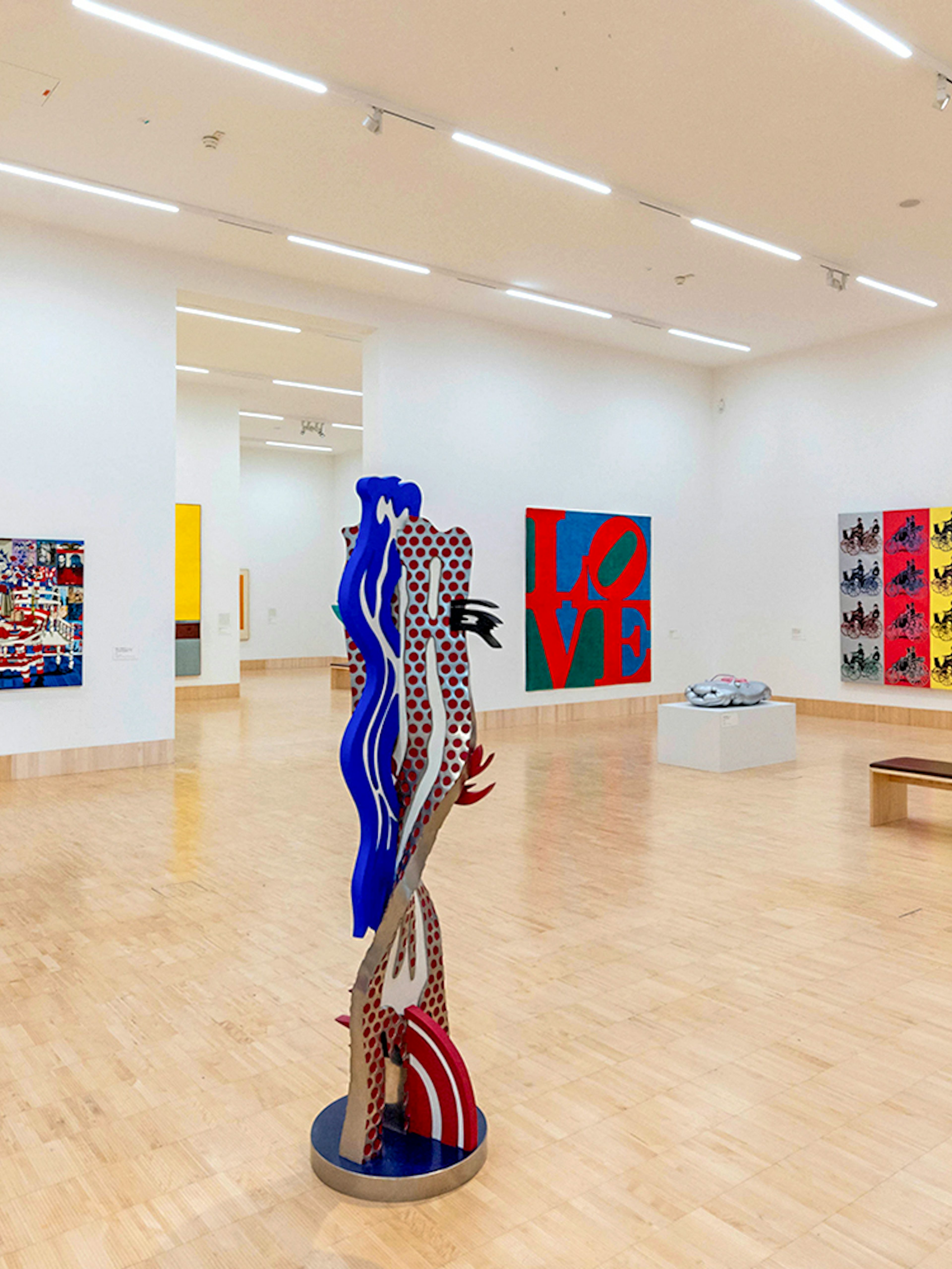 Exhibit of pop art sculptures and paintings inside ALBERTINA KLOSTERNEUBURG.