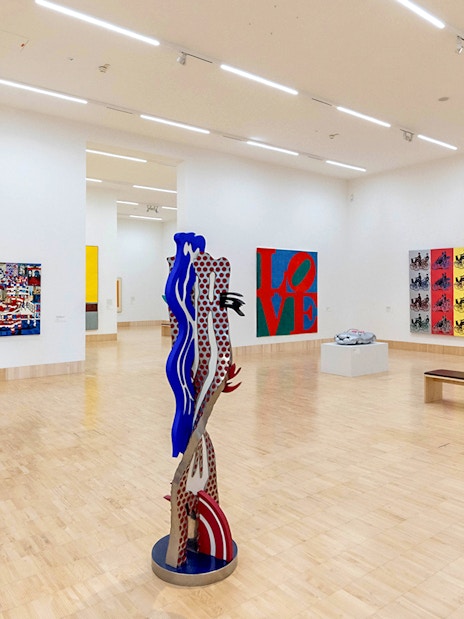 Exhibit of pop art sculptures and paintings inside ALBERTINA KLOSTERNEUBURG.