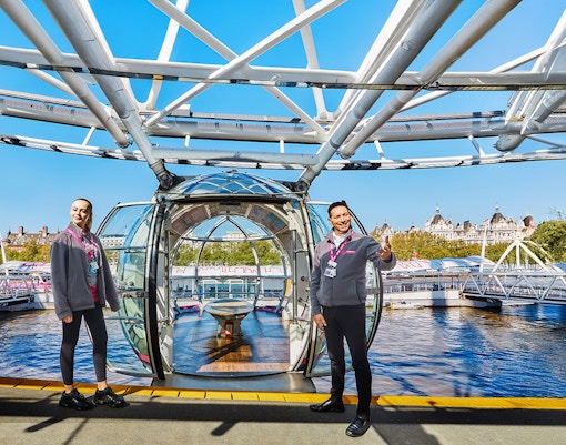 London Eye observation wheel with cityscape view, fast track ticket experience.