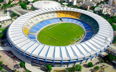 Aerial view of Maracanã Stadium in Rio de Janeiro, Brazil.