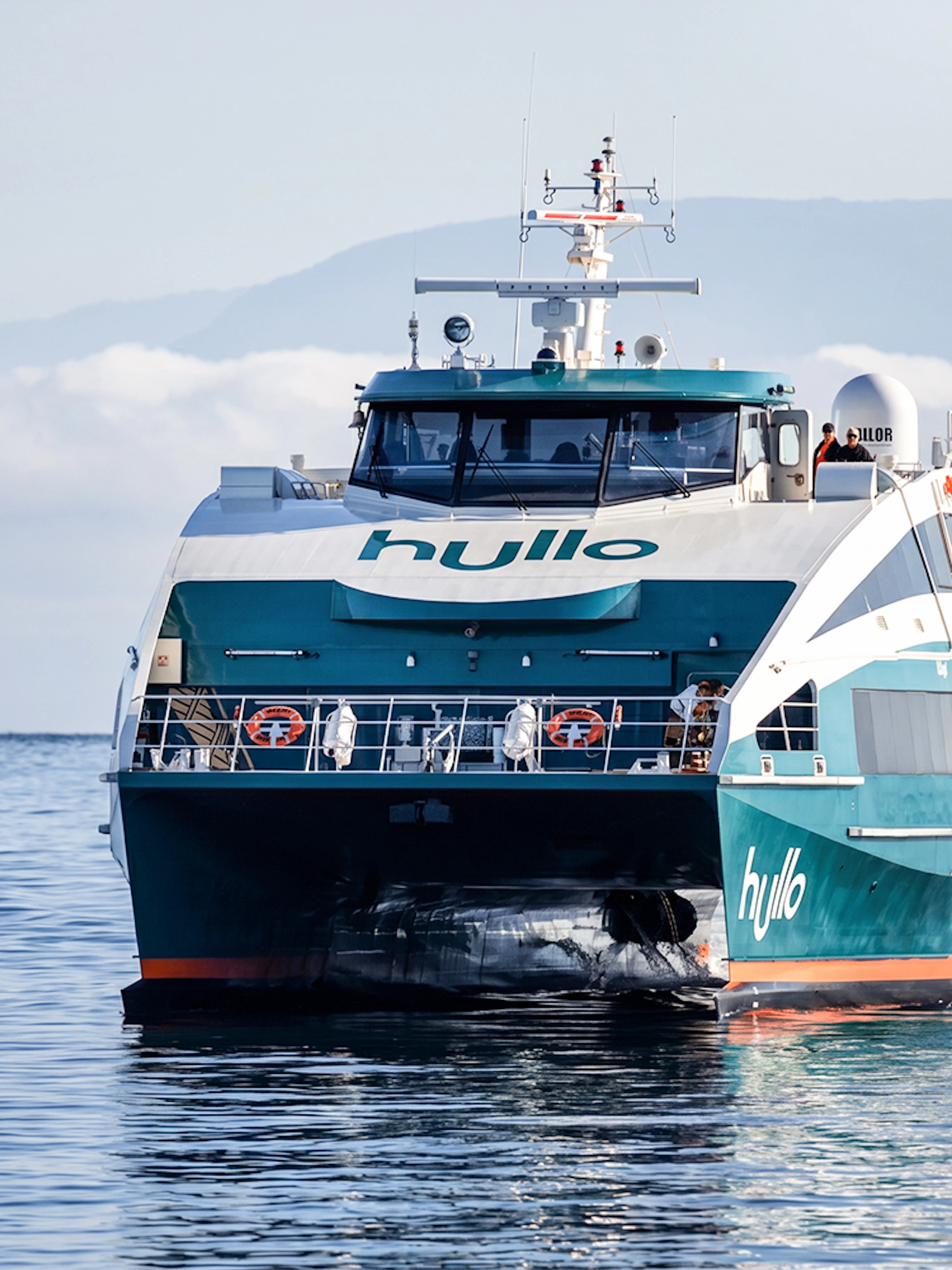 Ferry traveling from Nanaimo to Vancouver on calm waters.