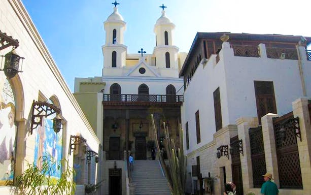Hanging Church entrance in Old Cairo, part of Cairo tour to Egyptian Museum, Citadel, and Old Cairo.