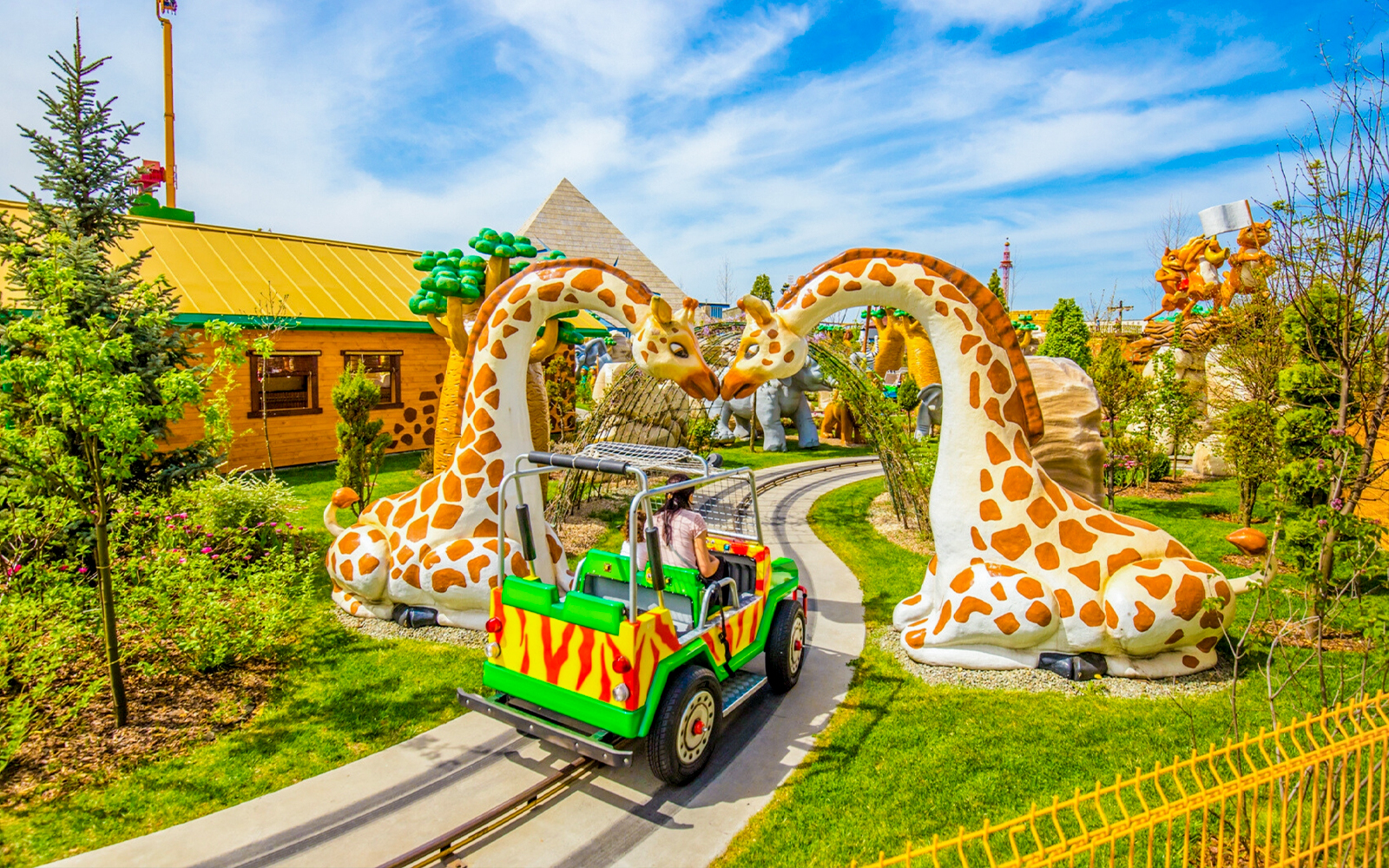 Jeep Safari ride at Energylandia theme park, Poland.