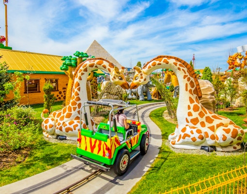 Jeep Safari ride at Energylandia theme park, Poland.