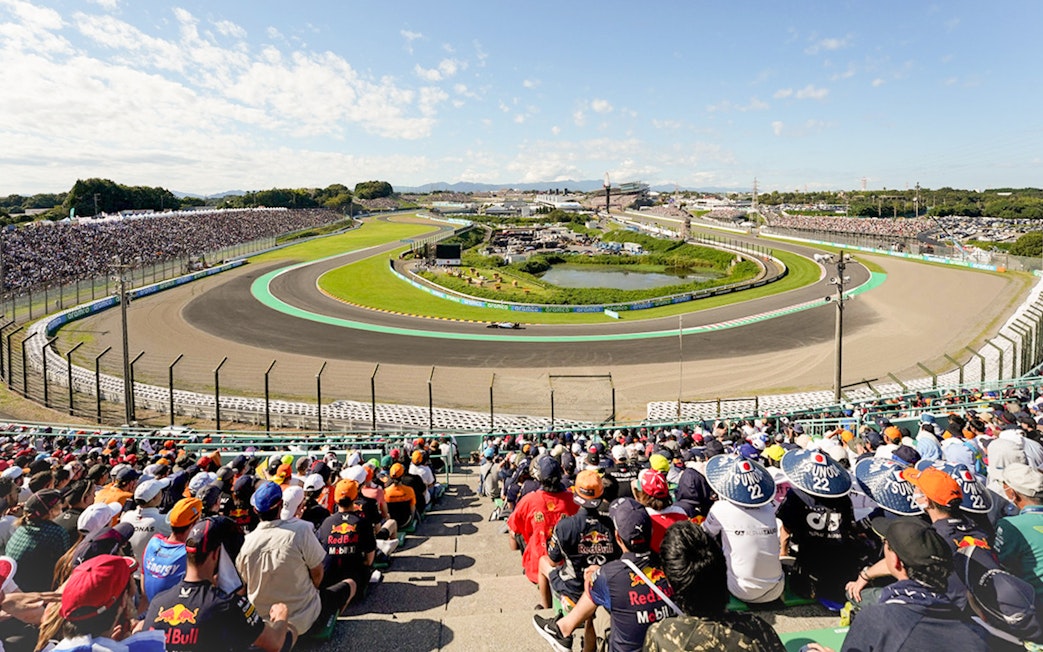 Audience at Suzuka Circuit for Formula 1 Japanese Grand Prix 2025, awaiting the race.