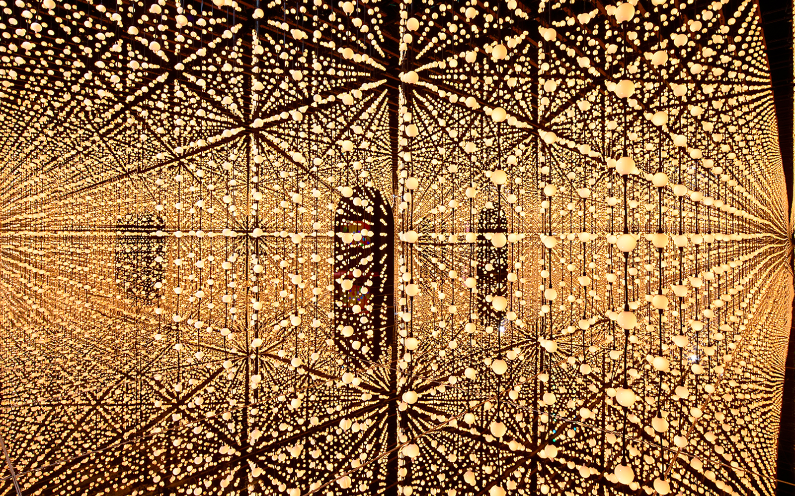 Intricate light installation at Bubble Planet, Washington DC.