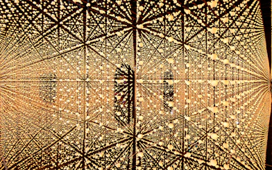 Intricate light installation at Bubble Planet, Washington DC.