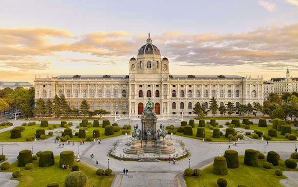 Vienna's Kunsthistorisches Museum with Maria Theresa Square statue, part of Go City Explorer Pass.