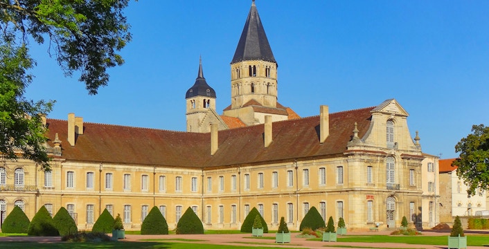 Abbaye de Cluny with its historic architecture in Cluny, France.