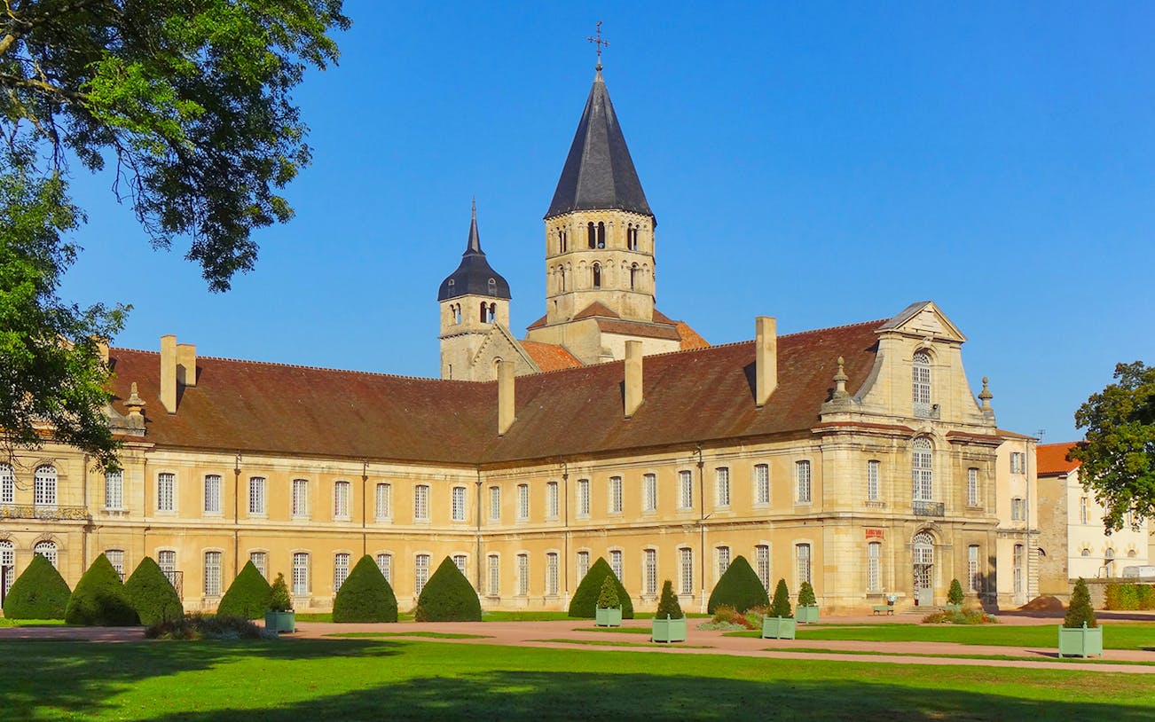 Abbaye de Cluny with its historic architecture in Cluny, France.