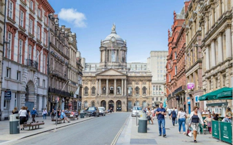 Liverpool Town Hall on Castle Street during a city exploration game.
