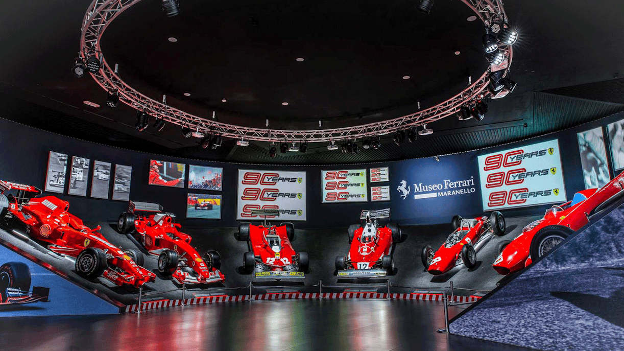 Ferrari cars on display - Maranello Ferrari Museum
