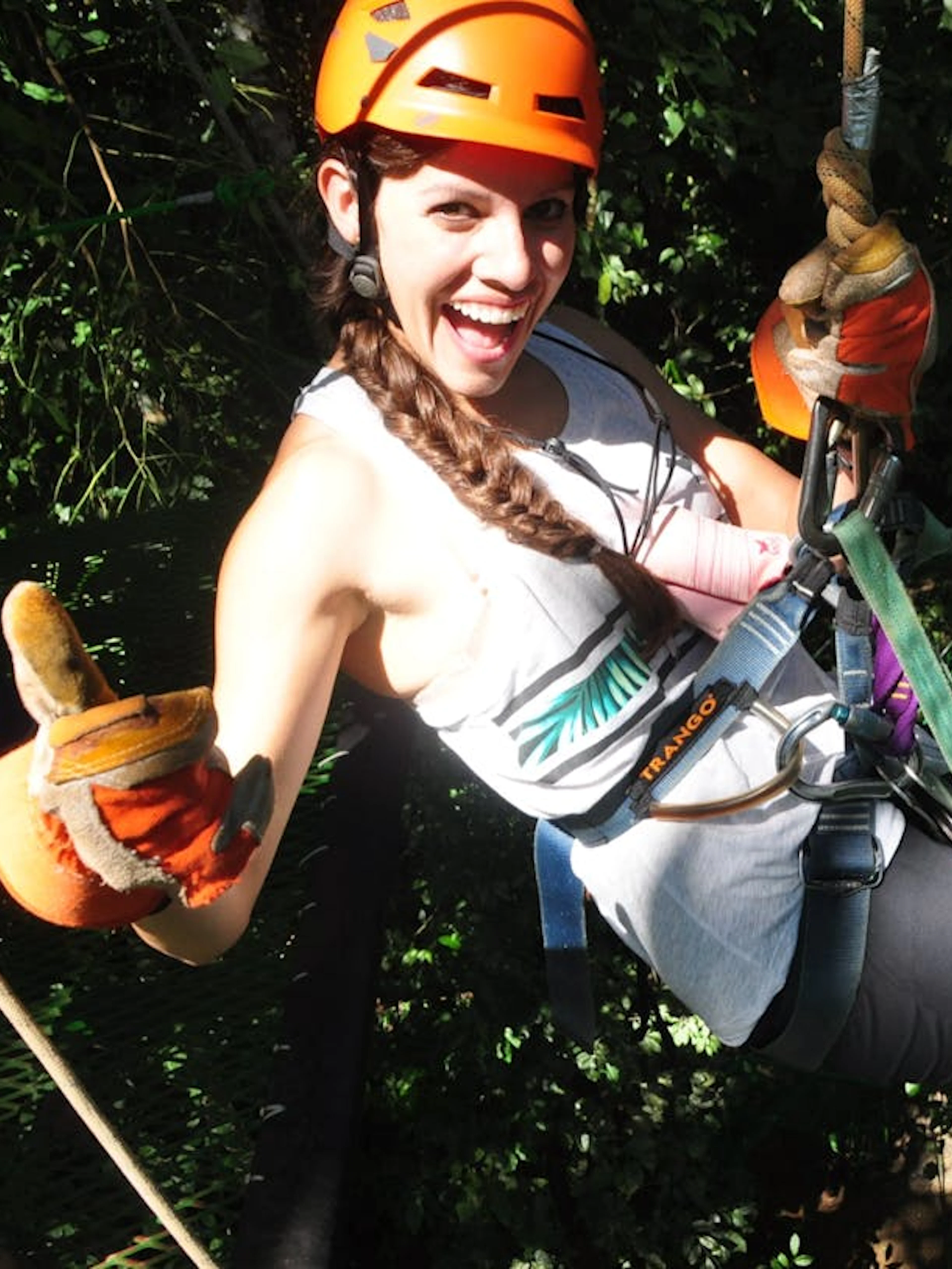 Ziplining through rainforest canopy near Manuel Antonio.