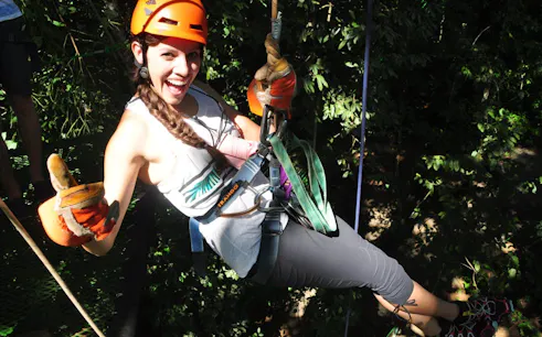 Ziplining through rainforest canopy near Manuel Antonio.