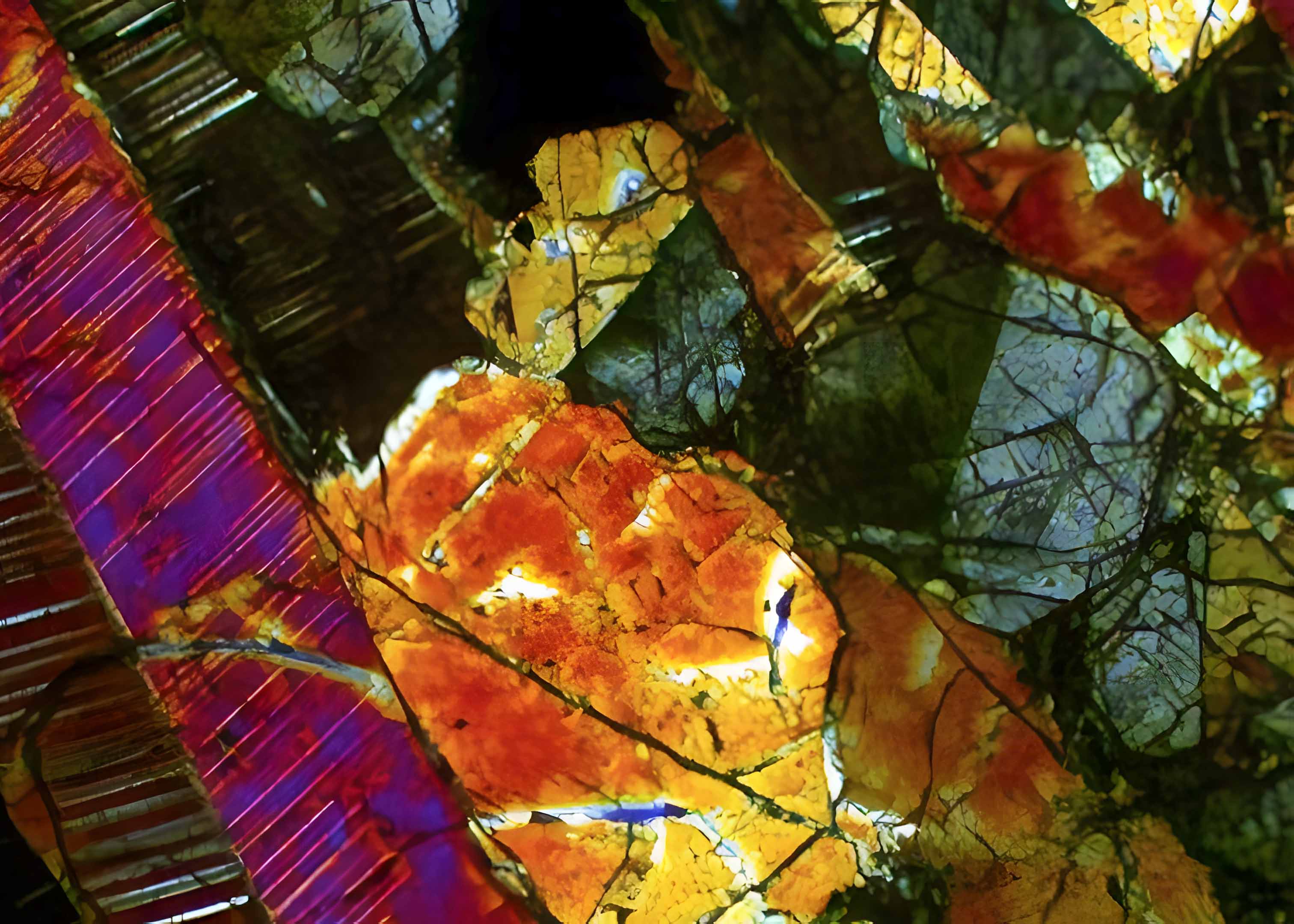 Earth and Planetary Sciences exhibit at a museum featuring meteorites and geological samples.