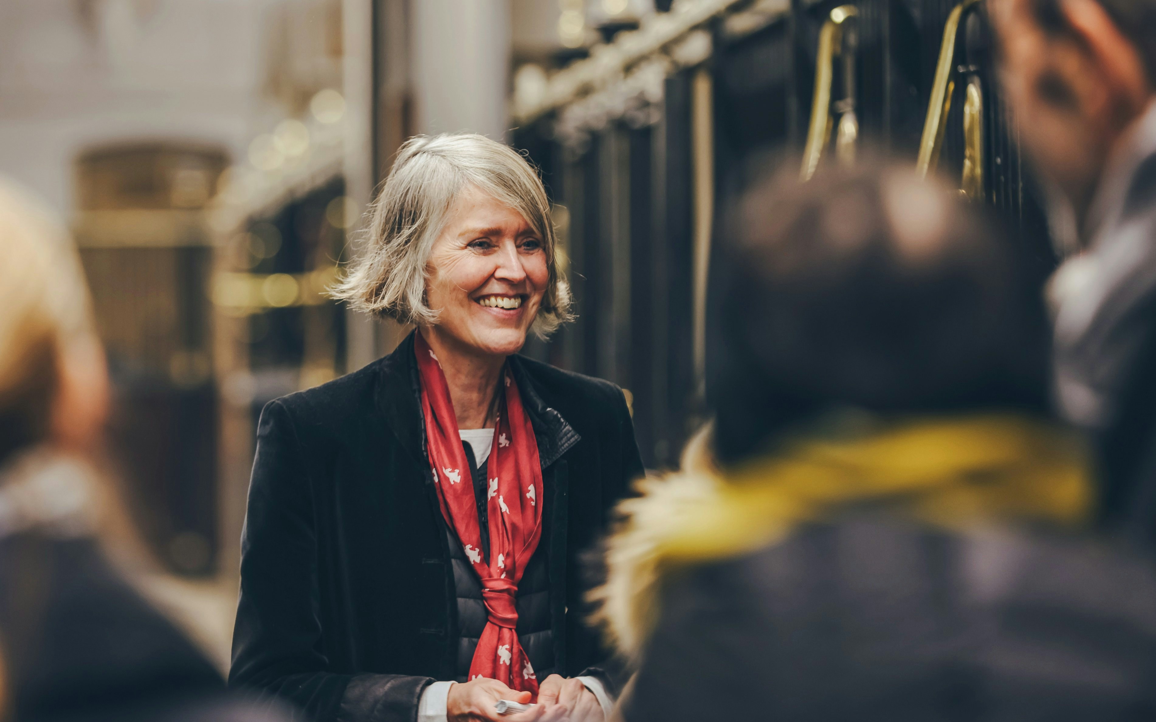 Guide leading a tour at the Spanish Riding School, Vienna.