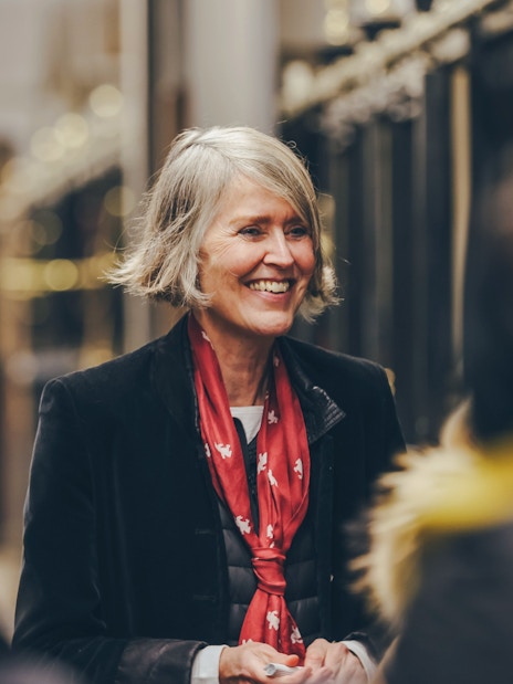 Guide leading a tour at the Spanish Riding School, Vienna.