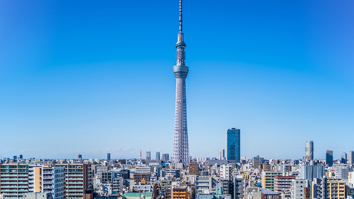 Tokyo Skytree view with Takuya Kanzaki, showcasing the iconic tower and cityscape.