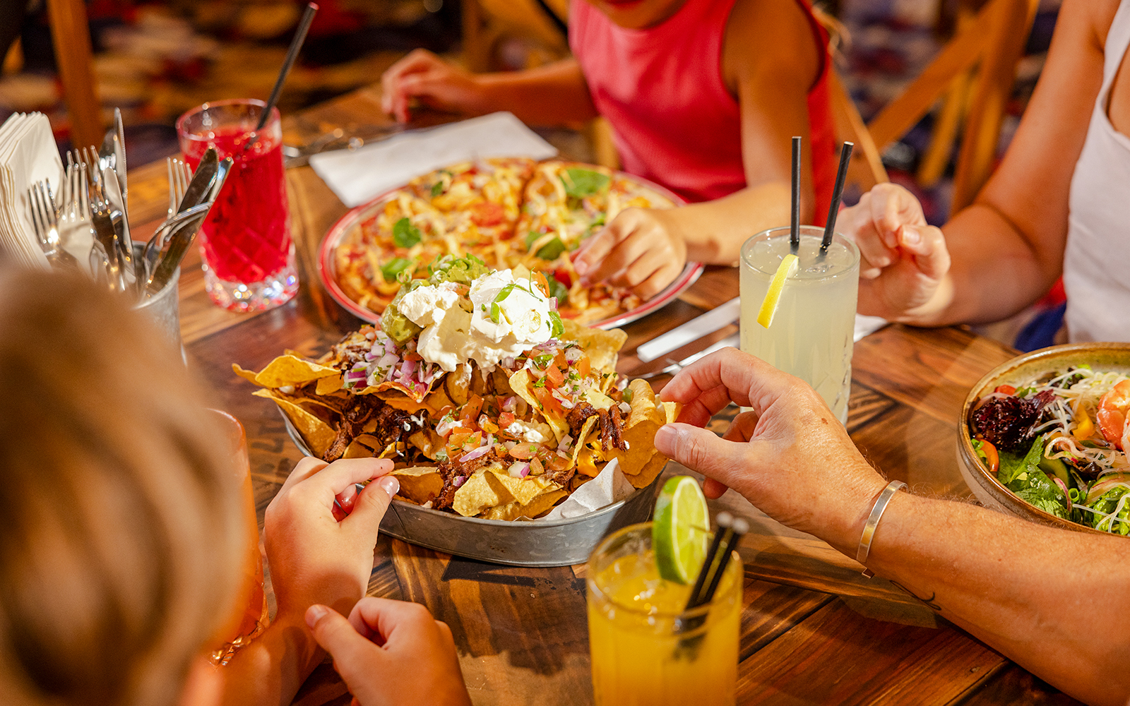 People dining at Jane's Rivertown Restaurant at Dreamworld, Gold Coast.