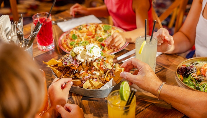 People dining at Jane's Rivertown Restaurant at Dreamworld, Gold Coast.