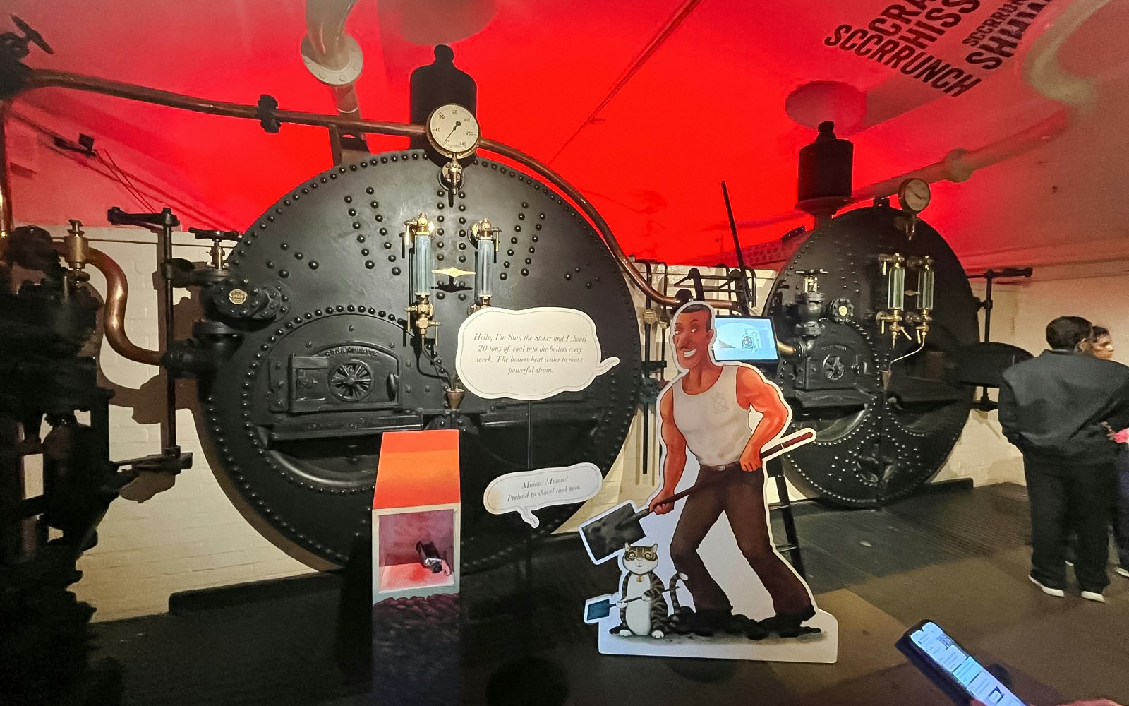 Victorian Engine Rooms at Tower Bridge with steam boilers and educational display.