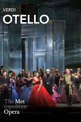 Otello performance at the Metropolitan Opera, featuring a cast in period costumes on stage.
