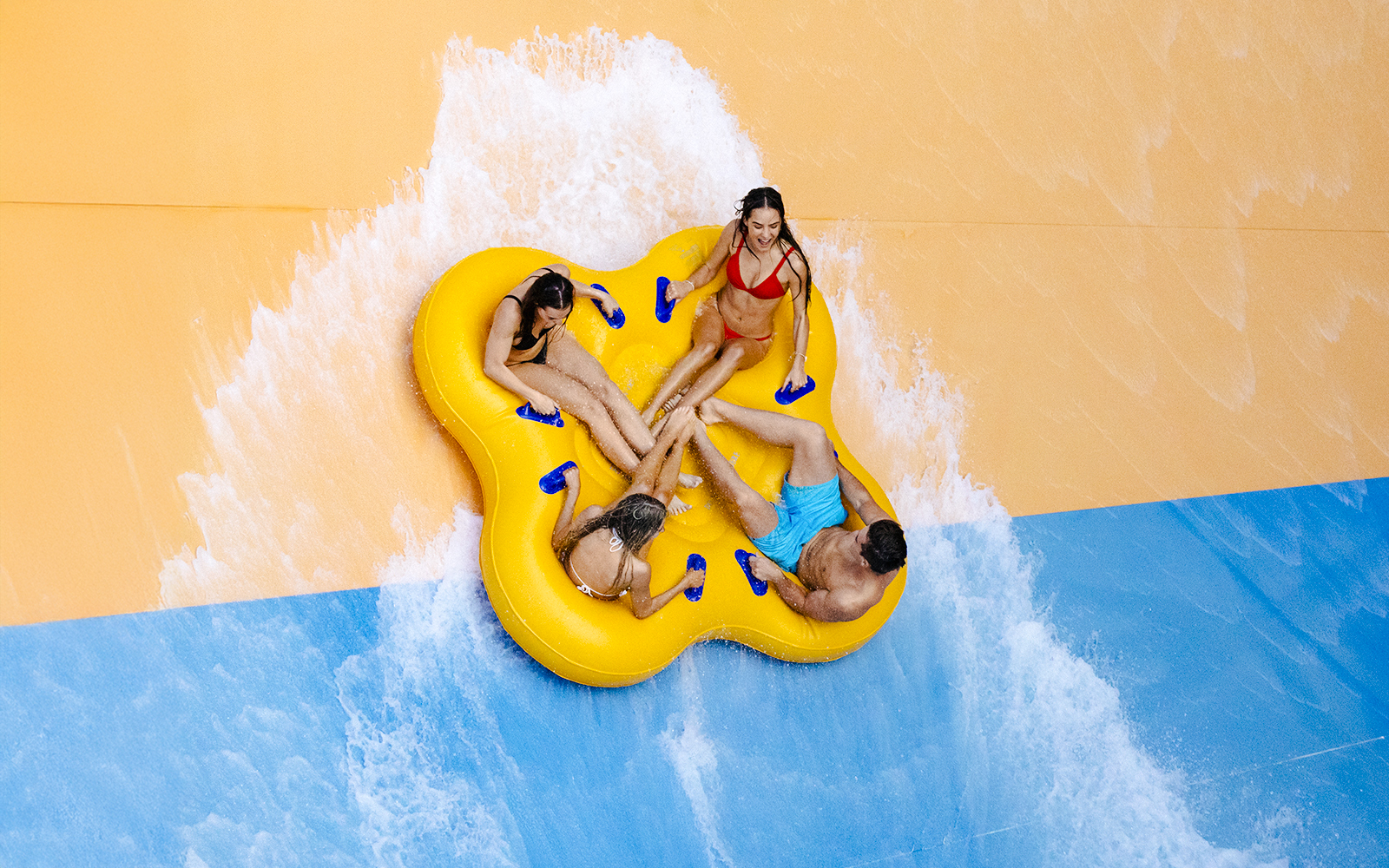 Rafting on Tornado water slide at Wet'n'Wild water park, Gold Coast.
