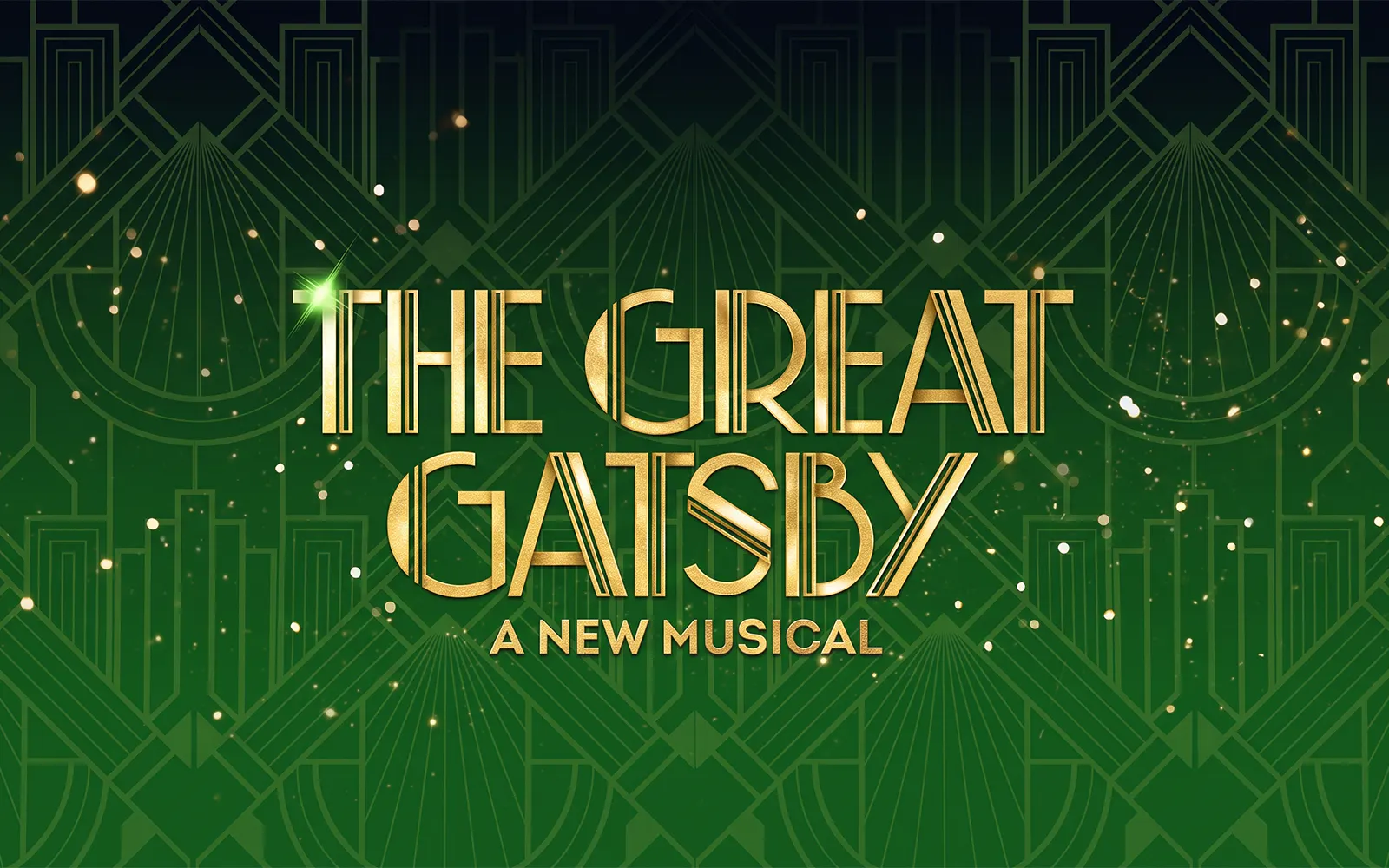 The Great Gatsby musical logo with art deco design.