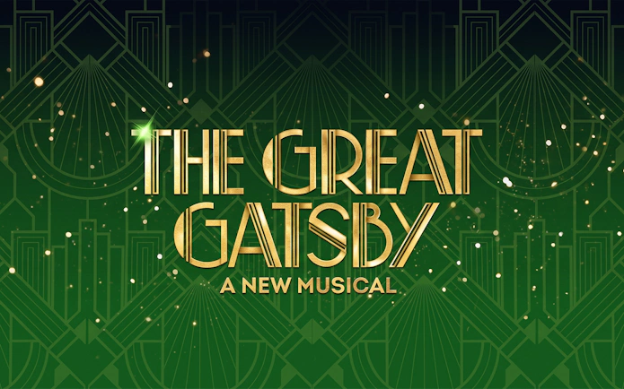 The Great Gatsby musical logo with art deco design.
