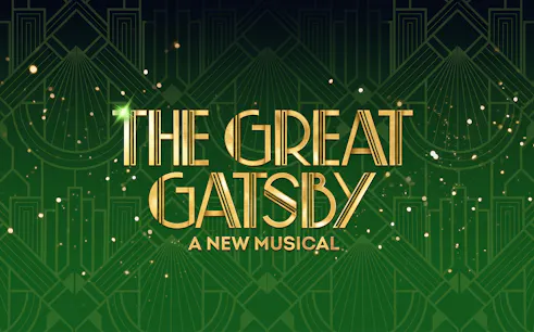 The Great Gatsby musical logo with art deco design.