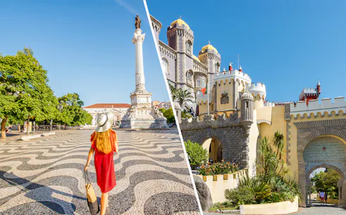 Lisbon's Rossio Square and Sintra's Pena Palace, Combo: Lisbon Card + Pena Palace Tickets.