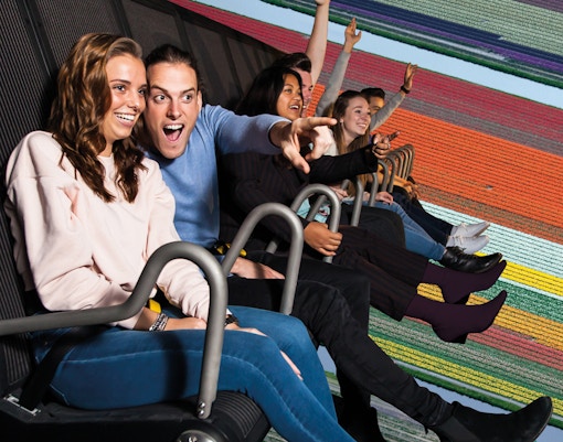 Aerial view of Amsterdam cityscape from This is Holland observation deck.