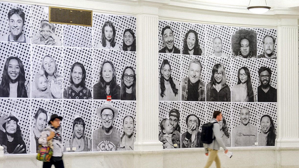 Portraits displayed in Futter Gallery highlighting Climate and Health Dreams We Carry exhibition.