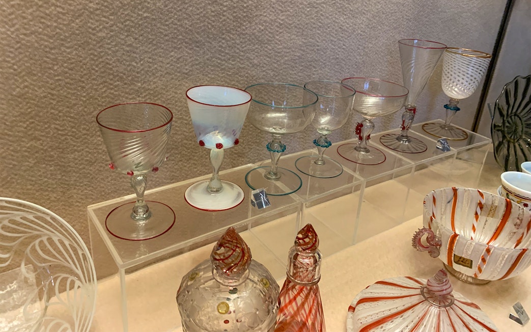 Glassware display at Museo del Bargello, Florence.