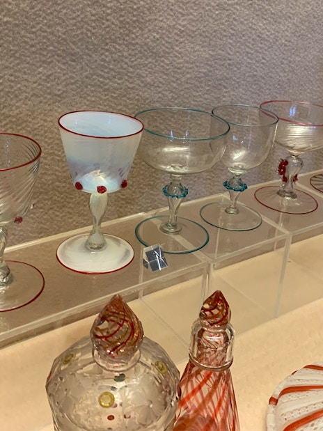 Glassware display at Museo del Bargello, Florence.