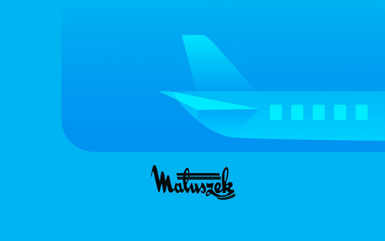 Airplane graphic for round-trip tickets between Katowice Airport and Krakow.