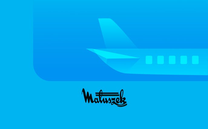 Airplane graphic for round-trip tickets between Katowice Airport and Krakow.
