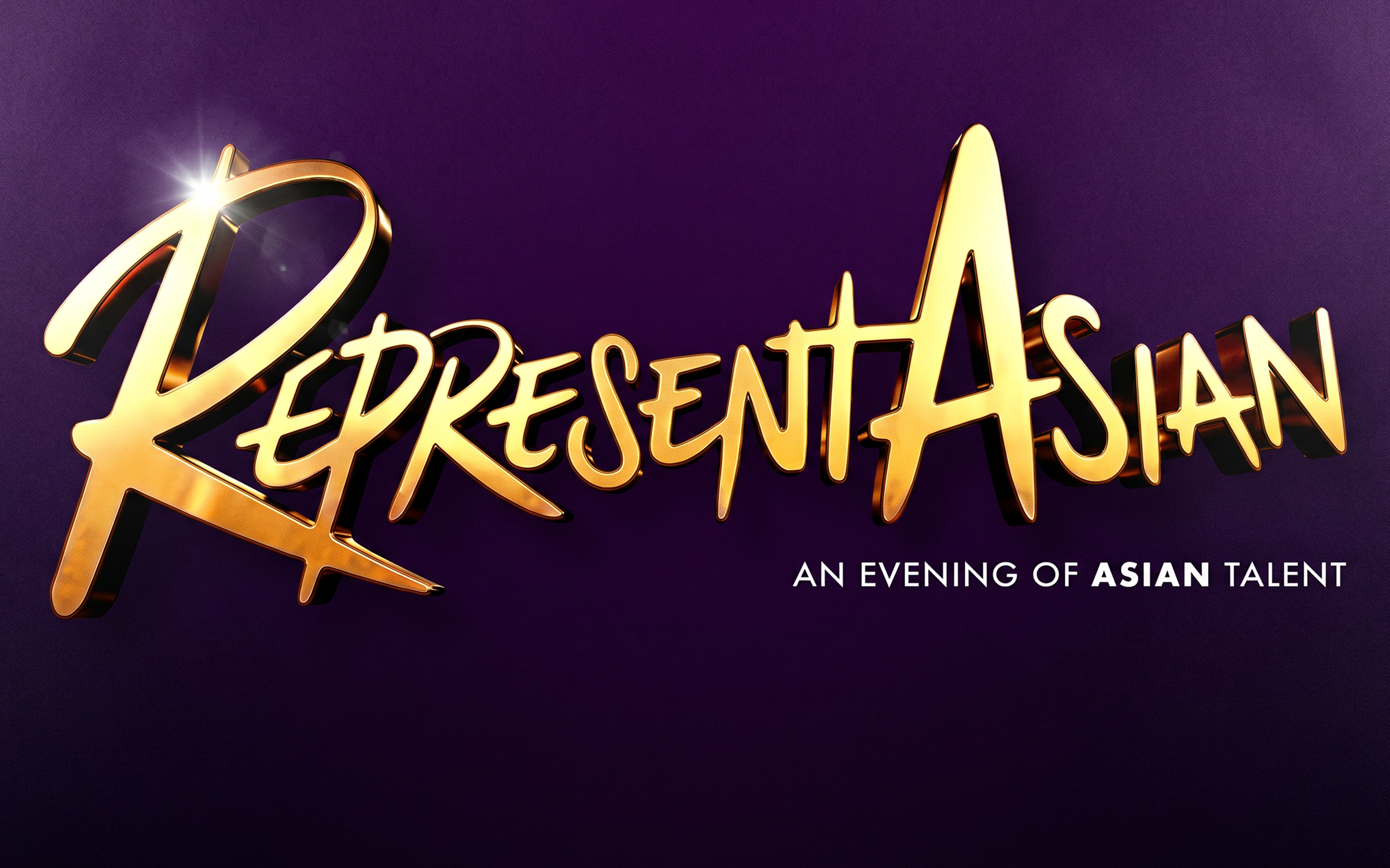 RepresentAsian event poster with gold lettering on purple background