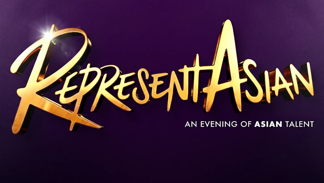 RepresentAsian event poster with gold lettering on purple background