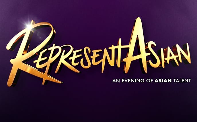 RepresentAsian event poster with gold lettering on purple background
