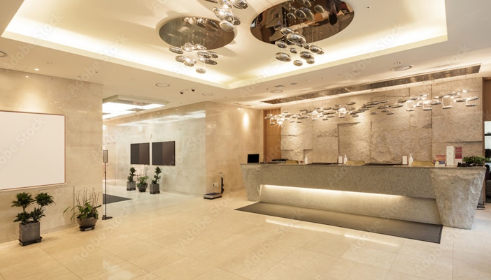 luxurious hotel lobby