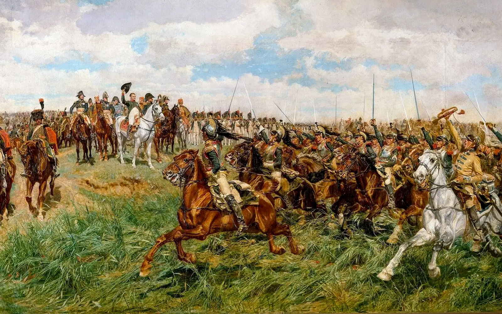 Napoleonic cavalry charge painting at The Met Museum, New York, featured in pre-orientation tour.