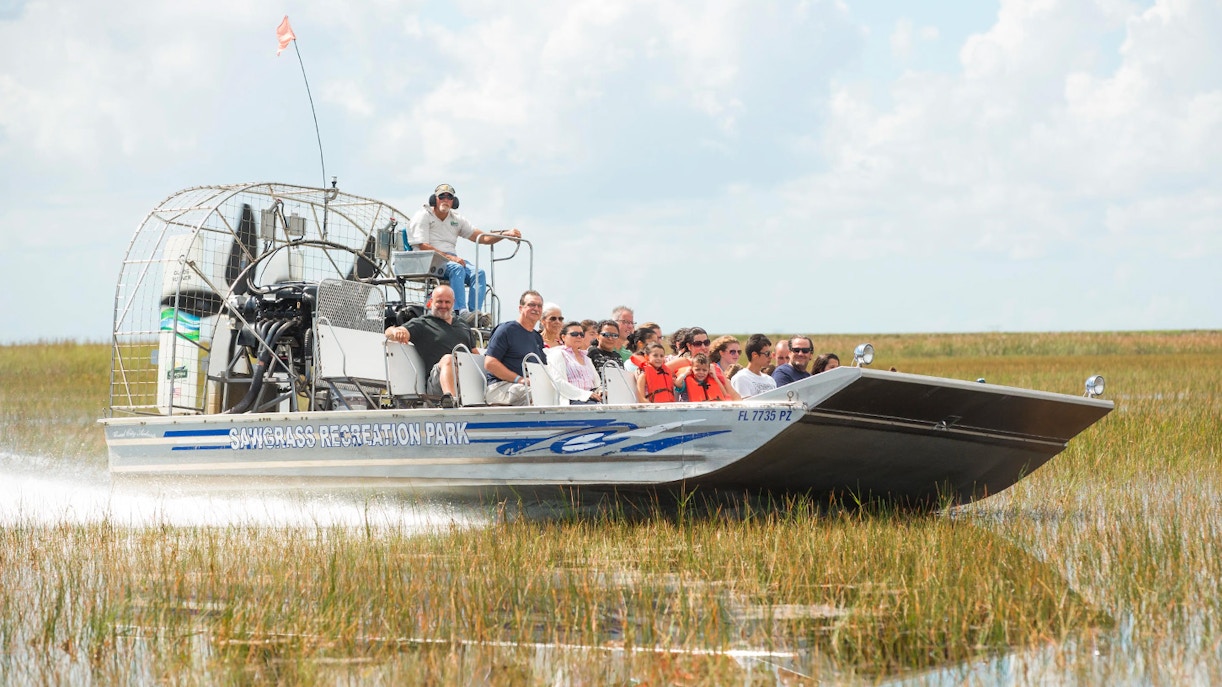 Airboat tour at Sawgrass Recreation Park in the Florida Everglades.